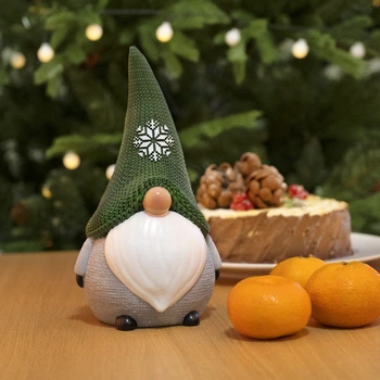 Статуэтка новогодняя MBM HOME "Гном" DH-ST-32 GREEN/WHITE зеленая с белым