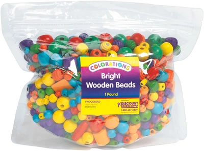 Набір намистин Colorations Яскраві дерев’яні намистини 450 г WOODBEAD (191487109277)