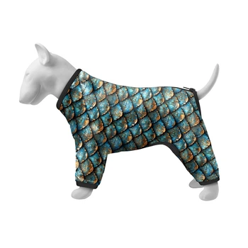 Ветровка для собак мелких и средних пород WAUDOG Clothes рисунок Чешуя размер S32 длина 29-32 см обхват груди 47-50 см шея 35-38 см полиэстер стильная легкая одежда 389-0179