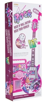 Gitara elektryczna dziecięca z wzmacniaczem Rock Różowa (5903864971354)