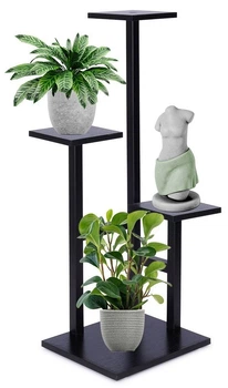 Стійка для квітів металева Vilde 4-рівнева 84 см Чорна (5904316464844)