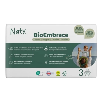 Органические подгузники Eco by Naty BioEmbrace размер 3 (от 4 до 9 кг) 50 шт 178426