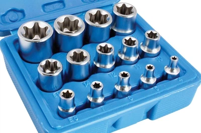 Набор головок E-TORX 1/2" 1/4" 3/8" E4-E24 14 ед. SATRA S-P14ES (Код6748)