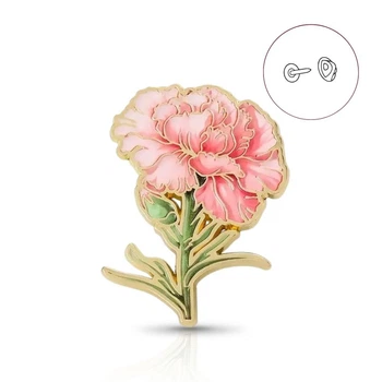Брошь-значок BROCHE бижутерия Цветы Акварель Гвоздика розовая BRGV115055