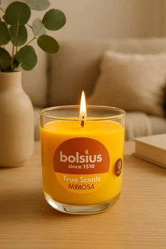 Свеча Bolsius True Scents 25 часов в стекле 80/73 мм Мимоза (8717847188519)