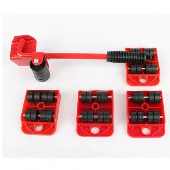 Набор для перемещения мебели Furniture Mover Rollers, до 150 кг, красный