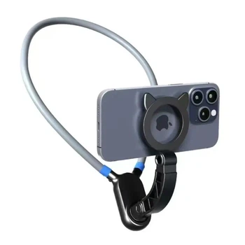 Держатель для телефона на шею без рук N-5314, hands-free, чорний