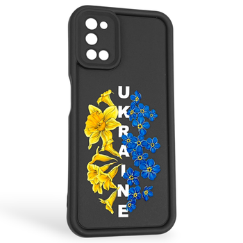 Чохол силіконовий Soft Touch з 3D принтом Україна для Oppo A52 чорний (Повний захист камери)