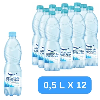 Вода мінеральна Карпатська Джерельна негазована 0,5 х 12шт