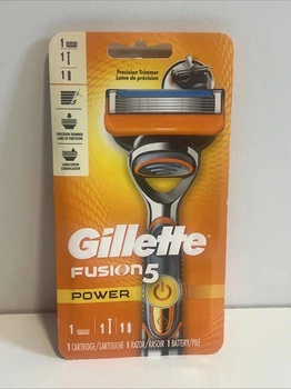 Бритвенный станок Gillette Fusion5 Power с микровибрацией запасным картриджем и батарейкой