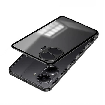 Противоударный чехол Metal Glass для Xiaomi Poco F7 с металлической рамкой black