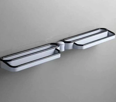 Універсальна поличка для взуття та рушників SHOE HOLDER, 1шт 54х3,5 см з кріпленням на клей, пластикова, біла