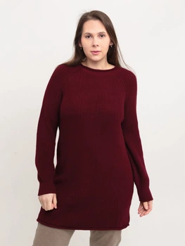 Светр жіночий бордовий подовжений прямий 8031-7 ONE SIZE