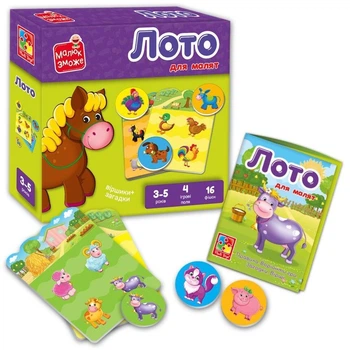 Гра розвиваюча з липучками "Лото. Ферма" Vladi Toys (261824)