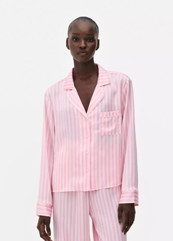 Сатинова пижамна рубашка Boyfriend Primark XXS для дома и сна Розовый (8681)