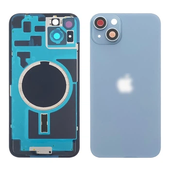 Заднє скло корпусу для Apple iPhone 14 Plus синій (синій) з рамкою та склом камери