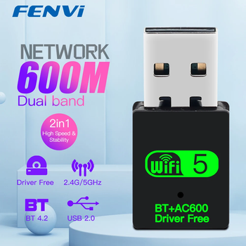 USB адаптер FENVI AX600 WiFi5 + Bluetooth 4.2 двухдиапазонный 2.4/5 ГГц для ПК и ноутбуков