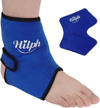 Мешок для льда Hilph на щиколотке от отеков, многоразовый пакет (Размер M) Синий