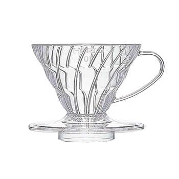 Пуровер HARIO V60 для заваривания кофе (1-2 чашки) прозрачный пластиковый