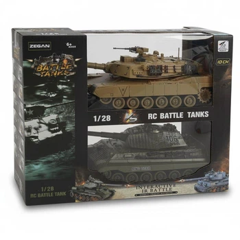 Ju-99821 Игровой набор «Танковый бой» на радиоуправлении, 2 танка с резиновыми гусеницами, аккумуляторы 4.8 V, пульты 2.4 GHz, зеленый