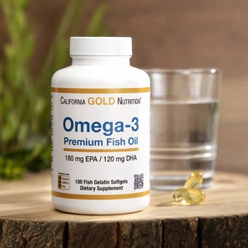 Риб'ячий жир преміальної якості з омега-3 від California Gold Nutrition (1100 мг ) 100 капсул
