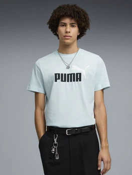 Футболка хлопковая длинная мужская Puma Essentials Graphics 68470848 S Fresh Water-Red (4069161712104)