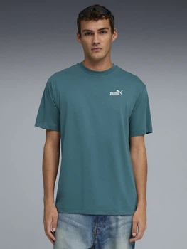Футболка хлопковая длинная мужская Puma Essentials Foundation 68915341 S Emerald Ice (4069161731198)