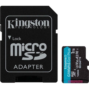 Карта памяти microSDXC Kingston Canvas Go Plus 1 ТВ UHS-I Class 10 U3 V30 до 200 МБ/с (SDCG4/1TB)