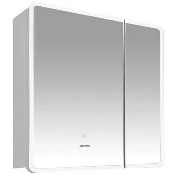 Шкафчик подвесной с зеркалом в ванную MIXXUS Olivary 70x70x13см c подсветкой белый MI8295
