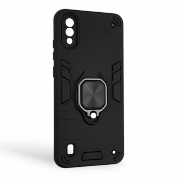 Чохол для телефона ZTE BLADE A51 lite броньований з магнітним кільцем-тримачем підставкою чорний