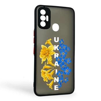 Чехол для телефона Tecno Spark 7 (KF6n) с 3D принтом патриотическим с высокими бортами с защитой камеры черный