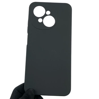 Чехол для Tecno Spark Go 1 (KL4) силиконовый с микрофиброй нескользящий черный