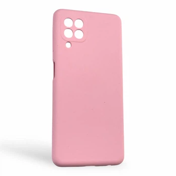 Чехол для Samsung Galaxy M22 4G (SM-M225F) силиконовый с микрофиброй нескользящий розовый