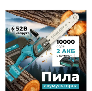 Акумуляторні пили Ingco Німеччина Пила ланцюгова 52V 6Ah червоно-темна