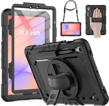 Противоударный чехол Capsule Hybrid с подставкой 360° и ремешком на Samsung Galaxy Tab S10 Lite 10.9" SM-X400, SM-X406 / Tab S10 FE 10.9" SM-X520, SM-X526