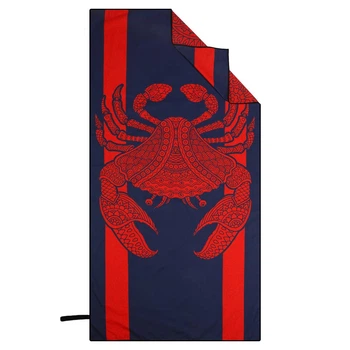 Cпортивное полотенце пляжное полотенце 4Monster Undersea Friends T-MST размер 80х160см Deep Blue-Red