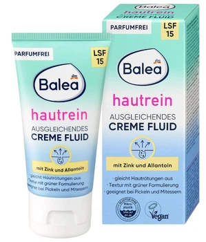 Крем флюїд для обличчя проти прищів Balea Creme Fluid Hautrein SPF15 з цинком та алантоїном 50мл 4066447771756
