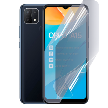 Антишпион приватная плёнка гидрогелевая для смартфона OPPO A15 противоударная прозрачная