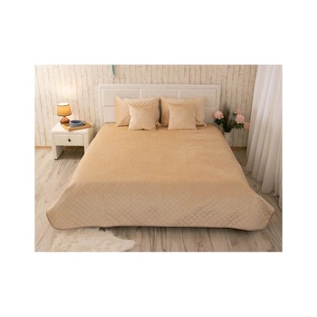 Покривало Руно двостороннє декоративне Velour Beige ромб 220х240 см (330.55_Dark Grey ромб) Руно 330.55_Dark Grey ромб 876976