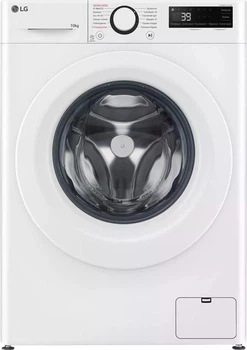 Пральна машина LG серії AI DD TurboWash 360˚ F4Y5RS3W, фронтальна, повнорозмірна, 10 кг, 1400, клас A/A/B, 56 см, 12 програм, дисплей, пара, інвертор, білий