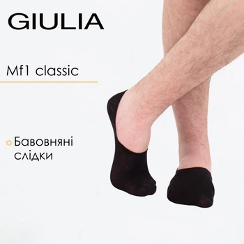 Мужские следки Giulia MF1 CLASSIC 43/46 Black, носки классические, низкие