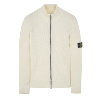 Кардиган в стилі Stone Island модель 7715519C2 V0099, бежевий (ivory), на блискавці (SI06002.1L)