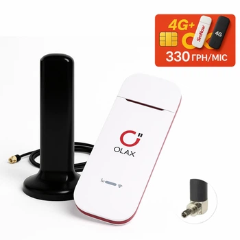 Olax U90H — USB 4G модем/роутер з підключенням Wi-Fi и автомобільной плоской антеной 16 dBi + Оплаченный 1 месяц безлимитного интернета Vodafone в подарок