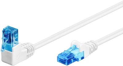 Патч-корд Goobay RJ45 UTP6a 2.0m patch AWG25 1x90° D=5.9mm PoE+ білий(75.05.1537)