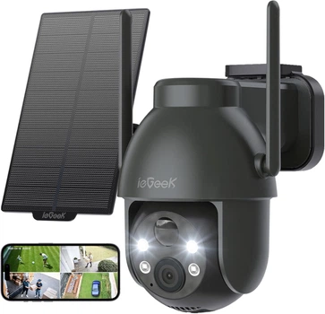 Бездротова IP-камера відеоспостереження ieGeek ZY-C2 із сонячною панеллю Black (R4738131820250)