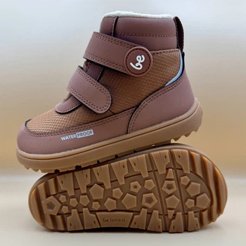 Дитячі зимові анатомічні barefoot черевики be Lenka Zippu Kids All Brown на липучках 29