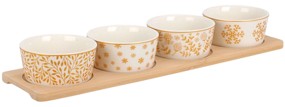 Miseczki na przekąski Excellent Houseware porcelanowe na tacy 5 elementów (8720573577519)