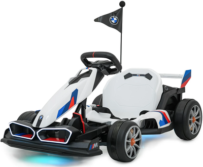 Електромобіль для дітей Gokart BMW з Функцією Дрифту 1-місний Білий (5903864988246)