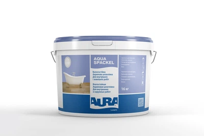 Шпатлевка акриловая влагостойкая Aura Luxpro Aqua Spackel Белая 16 кг