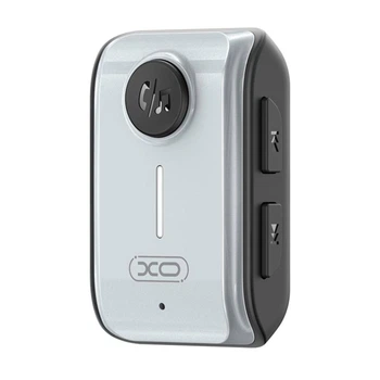 FM-трансмітер XO BCC15 AUX Receiver/Bluetooth 5.3/TF/Battery 120mAh Сiрий